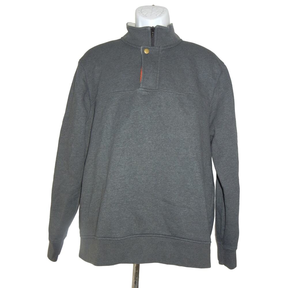 Orvis Sweater Men's Large Quarter Zip‎ Pullover Signature Sweatshirt Zip Snap